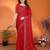 red elegant embellished jimmy saree with frendi diamond border & blouse piece