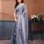 grey embellished jimmy choo lace border saree with blouse piece for wedding wear