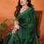 green elegant embellished jimmy saree with frendi diamond border & blouse piece