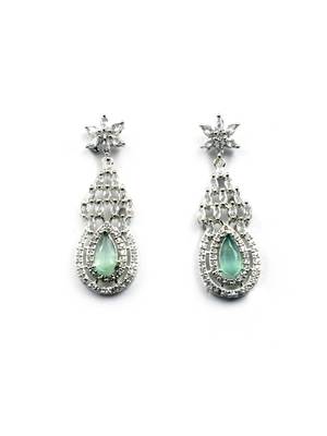 Mint ad-cz tear drop statement necklace set 4