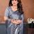 grey embellished jimmy choo lace border saree with blouse piece for wedding wear