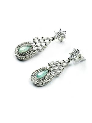 Mint ad-cz tear drop statement necklace set 5