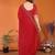 red elegant embellished jimmy saree with frendi diamond border & blouse piece