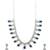 Blue ad-cz tear drop statement necklace set