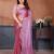  Pink embellished jimmy choo lace border saree with blouse piece for wedding wear