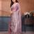 pink embellished jimmy choo lace border saree with blouse piece for wedding wear