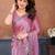  Pink embellished jimmy choo lace border saree with blouse piece for wedding wear