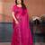 pink embellished jimmy choo lace border saree with blouse piece for wedding wear
