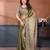 green embellished jimmy choo lace border saree with blouse piece for wedding wear