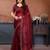 maroon embellished jimmy choo lace border saree with blouse piece for wedding wear