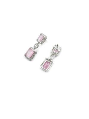  stunning pink big square cubic zirconia necklace set 5