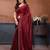 maroon embellished jimmy choo lace border saree with blouse piece for wedding wear
