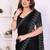 black elegant embellished jimmy saree with frendi diamond border & blouse piece