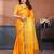  yellow embellished jimmy choo lace border saree with blouse piece for wedding wear