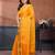 yellow embellished jimmy choo lace border saree with blouse piece for wedding wear