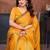  yellow embellished jimmy choo lace border saree with blouse piece for wedding wear