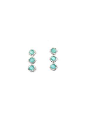 turquoise blue cz-ad subtle necklace set 4
