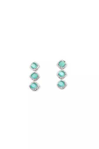  turquoise blue cz-ad subtle necklace set