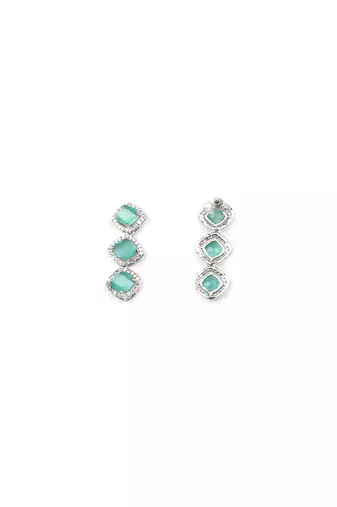  turquoise blue cz-ad subtle necklace set