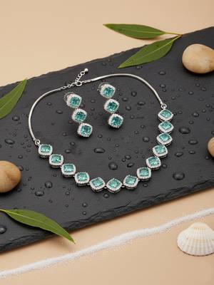 crystalgreen cz-ad subtle necklace set 1