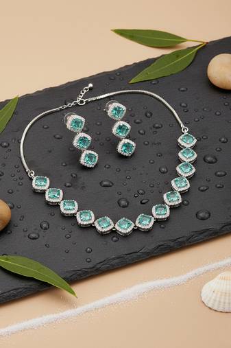 crystalgreen cz-ad subtle necklace set