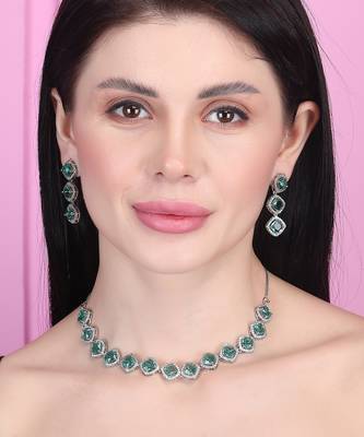 crystalgreen cz-ad subtle necklace set 2