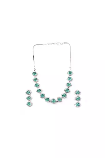 crystalgreen cz-ad subtle necklace set
