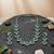 Green cz-ad subtle necklace set