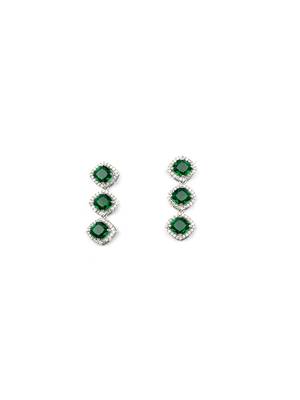 Green cz-ad subtle necklace set 4
