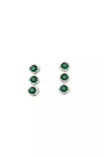 Green cz-ad subtle necklace set