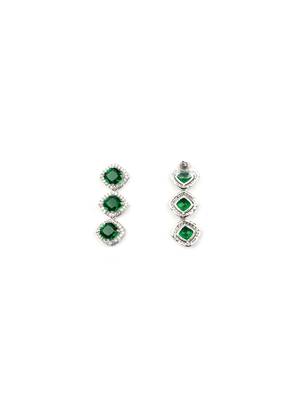 Green cz-ad subtle necklace set 5