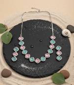 Multicoloe cz-ad subtle necklace set