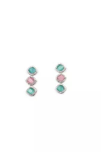 Multicoloe cz-ad subtle necklace set