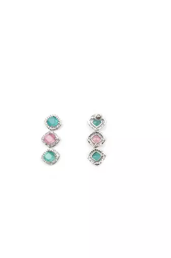 Multicoloe cz-ad subtle necklace set