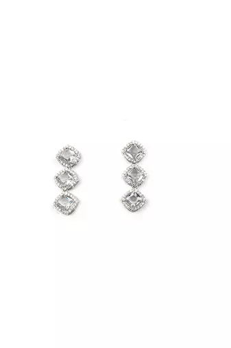 White cz-ad subtle necklace set