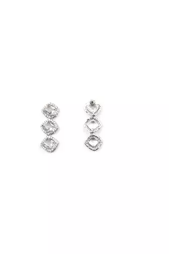 White cz-ad subtle necklace set