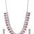 Silver plated red square ad necklace set