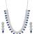 Silver plated blue square ad necklace set