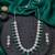 Silver plated green square ad necklace set
