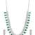 Silver plated green square ad necklace set
