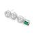 Silver plated green square ad necklace set