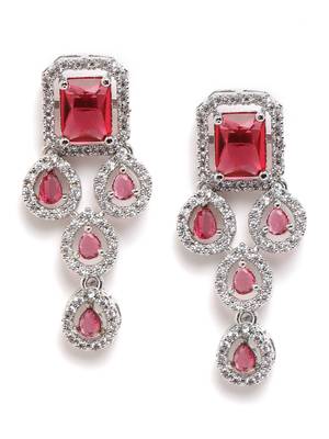Red ad studded leaf necklace set 4