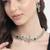 Green ad studded leaf necklace set
