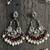 Maroon handmade mirror work chandbali with pearl drops
