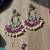 Purple handmade mirror work chandbali with pearl drops