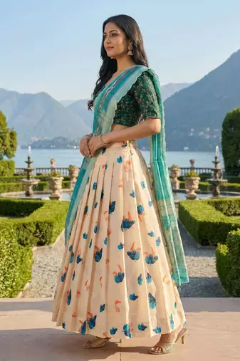 Embroadery Work Printed SemiStitched Lehenga choli