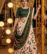 Embroadery Work Printed SemiStitched Lehenga choli