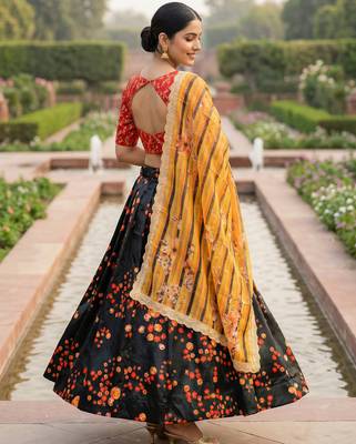 Embroadery Work Printed SemiStitched Lehenga choli 3