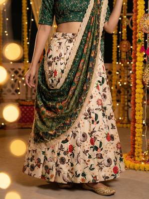 Embroadery Work Printed SemiStitched Lehenga choli 2