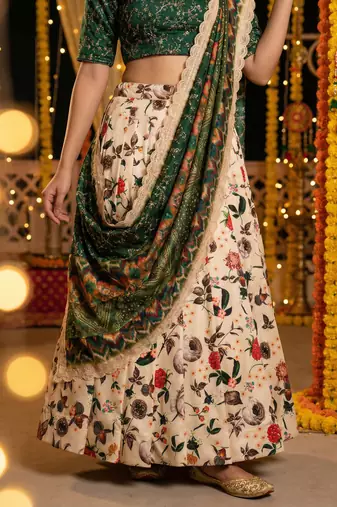 Embroadery Work Printed SemiStitched Lehenga choli